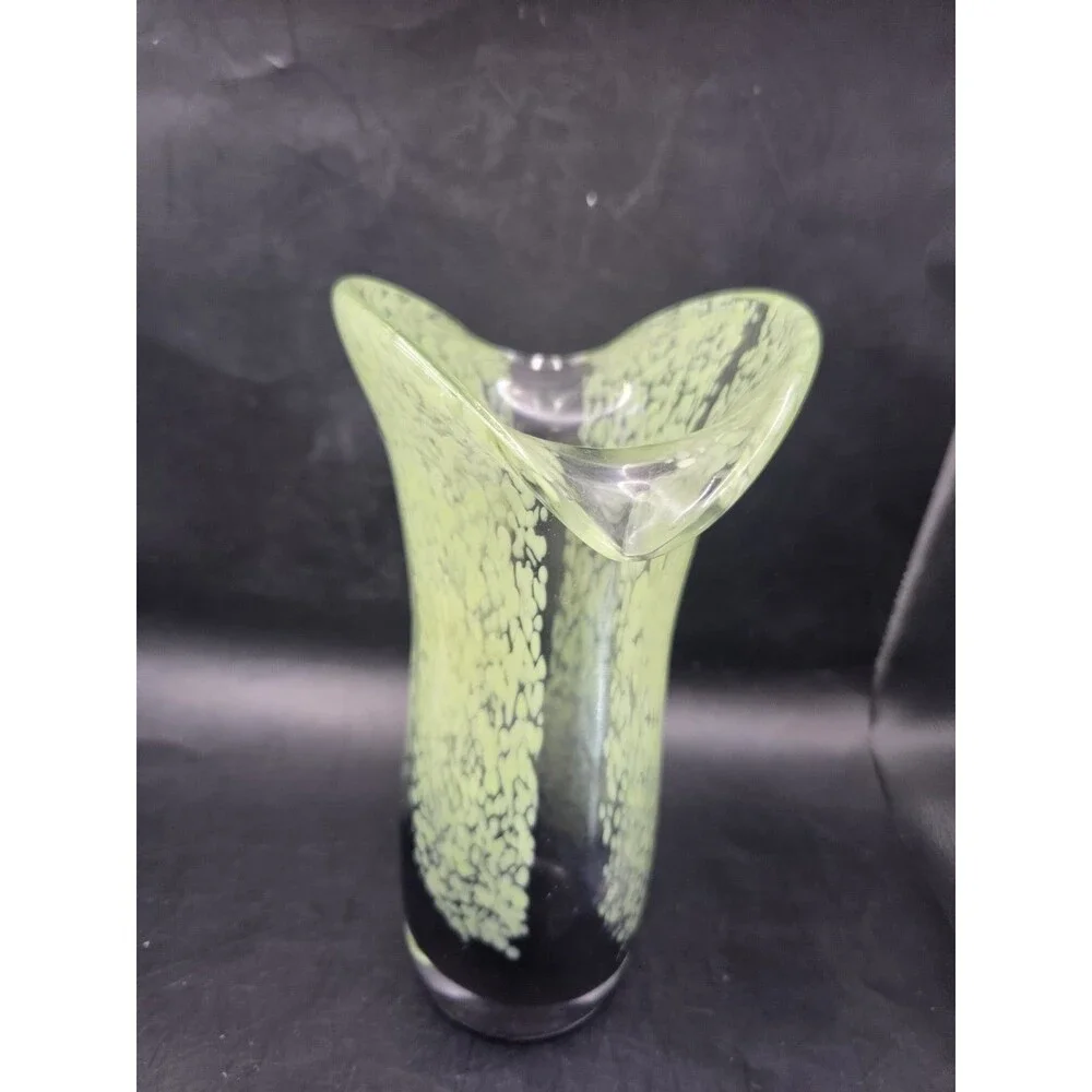 Black And Lime Green Teleflora Hand Blown 8